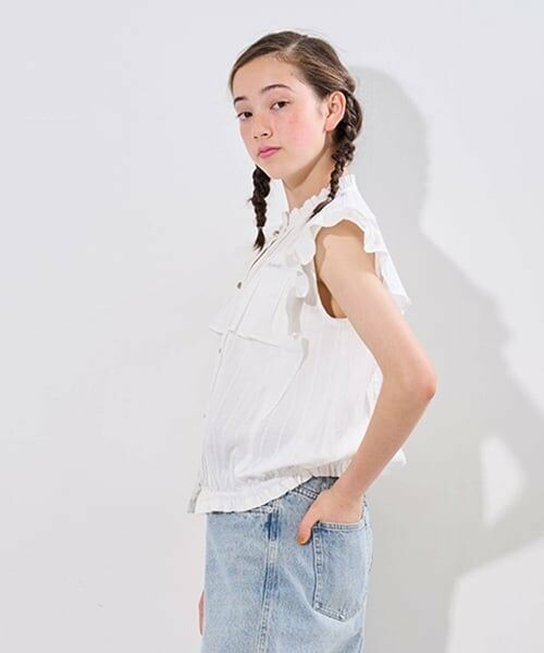 pom ponette junior / ポンポネット ジュニア シャツ・ブラウス | ラッフルスリーブブラウス | 詳細14