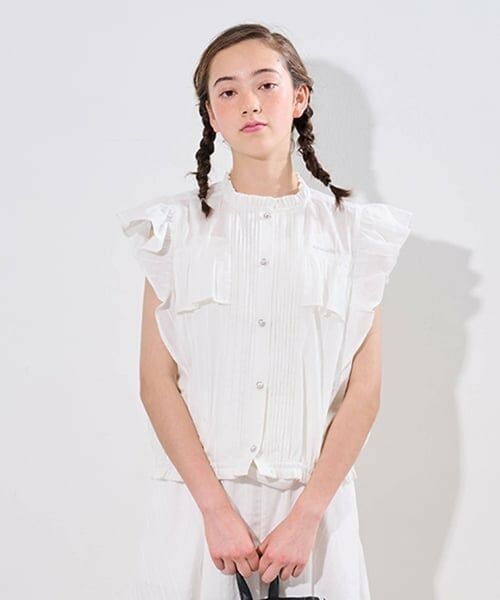 pom ponette junior / ポンポネット ジュニア シャツ・ブラウス | ラッフルスリーブブラウス | 詳細9