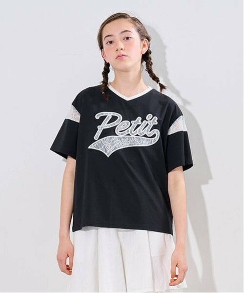 pom ponette junior / ポンポネット ジュニア Tシャツ | 【接触冷感】レースワッペンロゴ刺しゅうTシャツ | 詳細10
