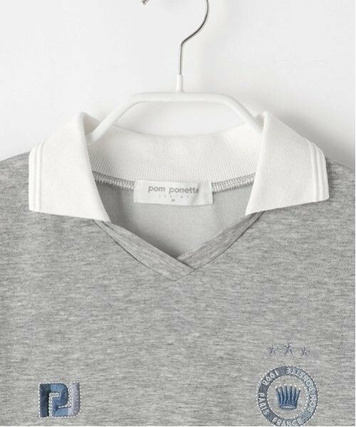 pom ponette junior / ポンポネット ジュニア ミニ丈・ひざ丈ワンピース | 【ニコ☆プチ掲載】スキッパー衿スムースワンピース | 詳細2