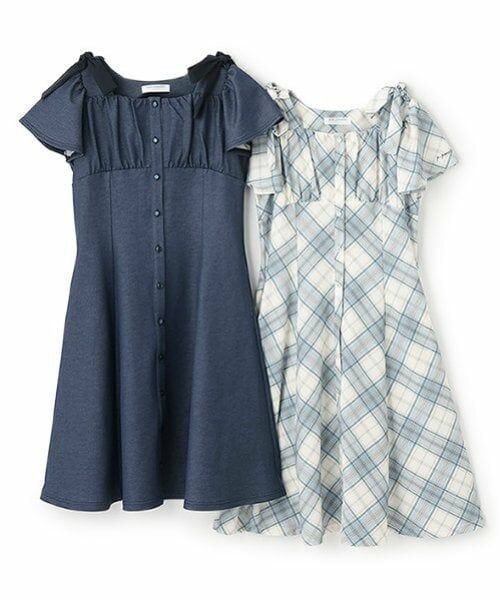 pom ponette junior / ポンポネット ジュニア ミニ丈・ひざ丈ワンピース | 【ニコ☆プチ掲載】ショルダーリボンカットワンピース | 詳細10