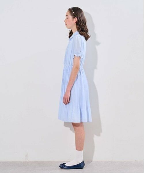 pom ponette junior / ポンポネット ジュニア ミニ丈・ひざ丈ワンピース | 衿つきプリーツシフォンワンピース | 詳細11