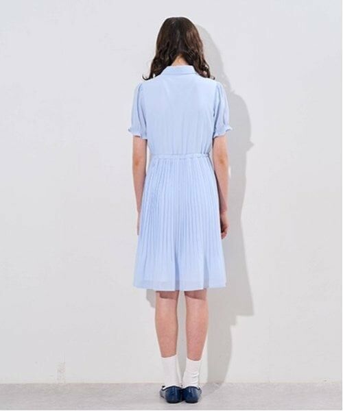 pom ponette junior / ポンポネット ジュニア ミニ丈・ひざ丈ワンピース | 衿つきプリーツシフォンワンピース | 詳細12