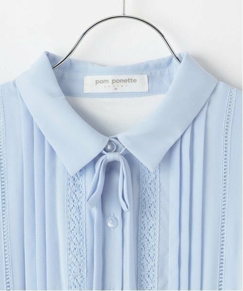 pom ponette junior / ポンポネット ジュニア ミニ丈・ひざ丈ワンピース | 衿つきプリーツシフォンワンピース | 詳細2