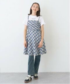 pom ponette junior / ポンポネット ジュニア ミニ丈・ひざ丈ワンピース | 【Cuugal掲載】キャミワンピース＋Tシャツセット