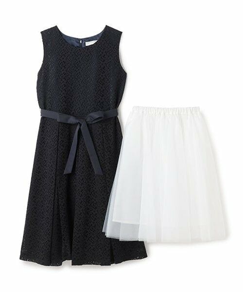 pom ponette junior / ポンポネット ジュニア ミニ丈・ひざ丈ワンピース | パニエつきノースリーブドレス | 詳細2