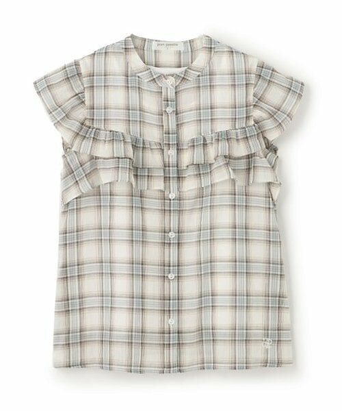 pom ponette junior / ポンポネット ジュニア シャツ・ブラウス | フリルブラウス（モス グリーン）