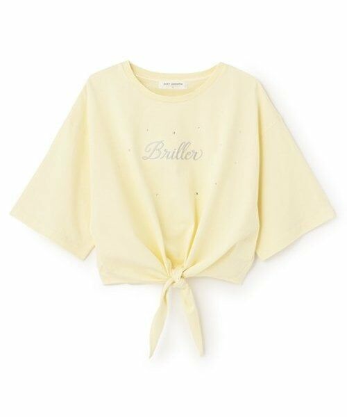 pom ponette junior / ポンポネット ジュニア Tシャツ | 前結びロゴTシャツ（レモン イエロー）