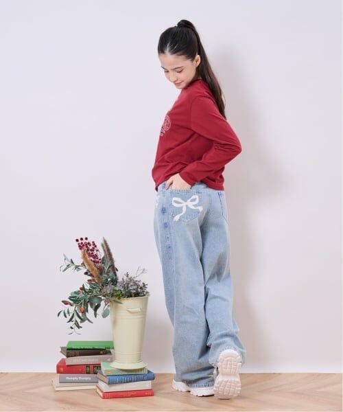 pom ponette junior / ポンポネット ジュニア その他パンツ | リボンプリントデニムパンツ | 詳細11
