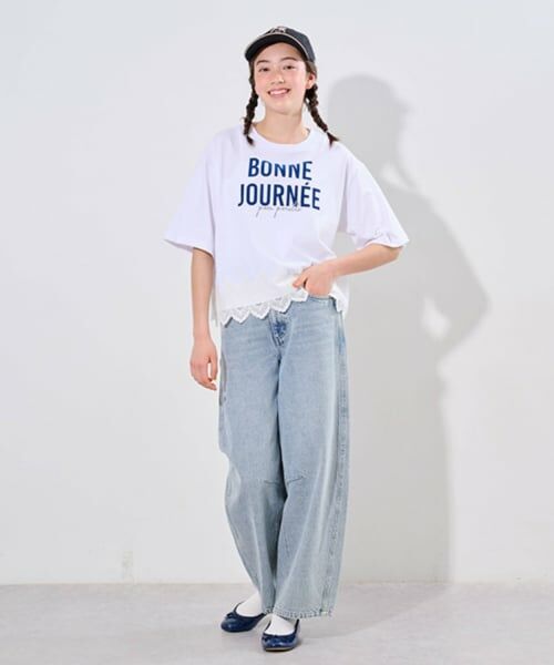 pom ponette junior / ポンポネット ジュニア その他パンツ | ベルトつきバレルシルエットパンツ | 詳細18