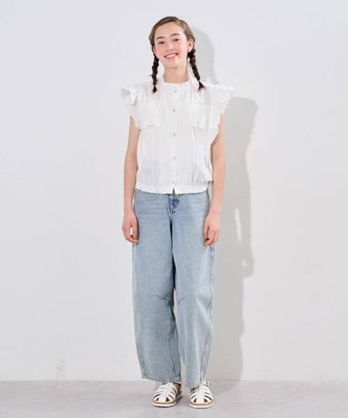 pom ponette junior / ポンポネット ジュニア その他パンツ | ベルトつきバレルシルエットパンツ | 詳細20