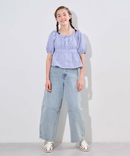 pom ponette junior / ポンポネット ジュニア その他パンツ | ベルトつきバレルシルエットパンツ | 詳細21