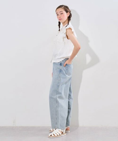 pom ponette junior / ポンポネット ジュニア その他パンツ | ベルトつきバレルシルエットパンツ | 詳細22