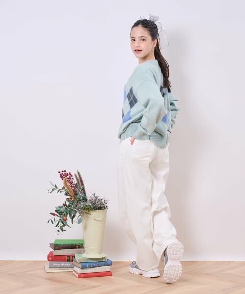 pom ponette junior / ポンポネット ジュニア その他パンツ | ベルトつきバレルシルエットパンツ | 詳細26