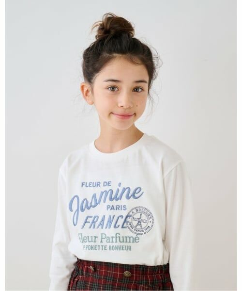 pom ponette junior / ポンポネット ジュニア Tシャツ | 【GOOD PRICE】エッフェルエンブレムロンT（オフ ホワイト）