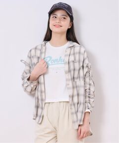pom ponette junior / ポンポネット ジュニア シャツ・ブラウス | 袖ギャザーフードシャツ×Tシャツセット