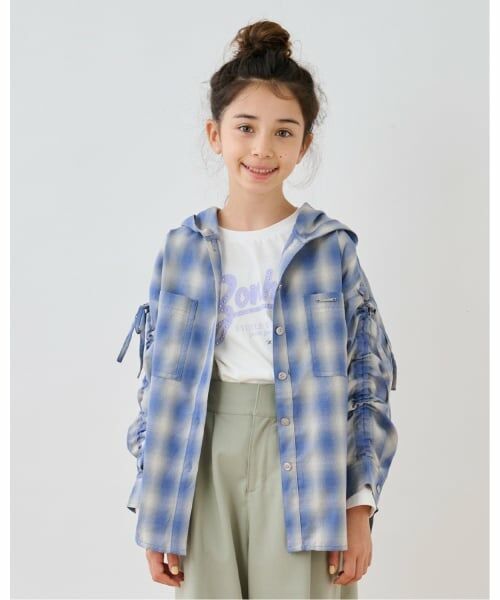 pom ponette junior / ポンポネット ジュニア シャツ・ブラウス | 袖ギャザーフードシャツ×Tシャツセット | 詳細18