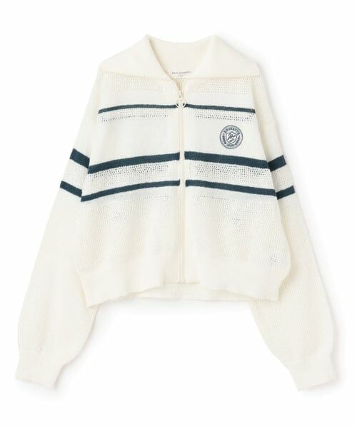 pom ponette junior / ポンポネット ジュニア カーディガン・ボレロ | メッシュニットZIPカーディガン（オフ ホワイト）