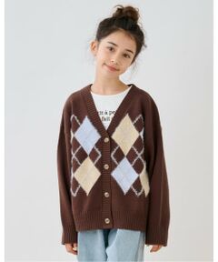 pom ponette junior / ポンポネット ジュニア カーディガン・ボレロ | アーガイルニットカーデ
