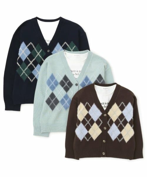pom ponette junior / ポンポネット ジュニア カーディガン・ボレロ | アーガイルニットカーデ | 詳細11