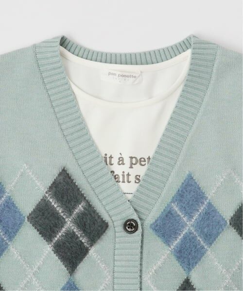 pom ponette junior / ポンポネット ジュニア カーディガン・ボレロ | アーガイルニットカーデ | 詳細3