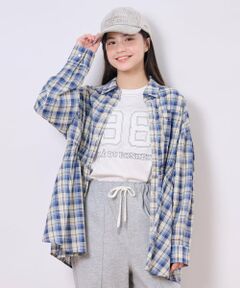 pom ponette junior / ポンポネット ジュニア シャツ・ブラウス | フロントペプラムチェックシャツ