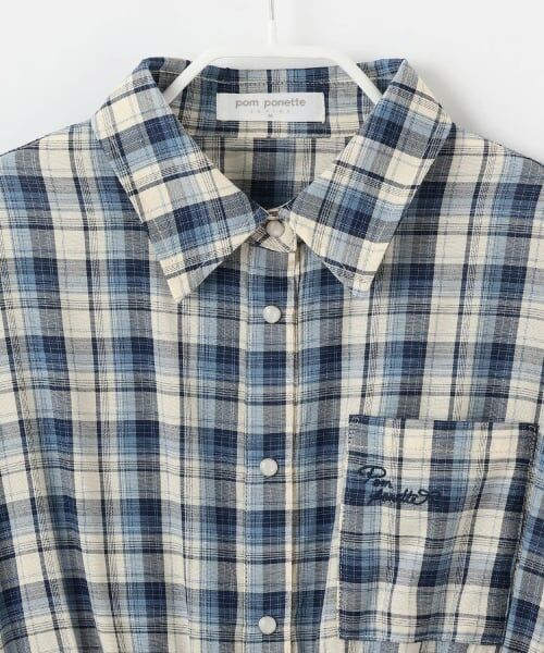 pom ponette junior / ポンポネット ジュニア シャツ・ブラウス | フロントペプラムチェックシャツ | 詳細2