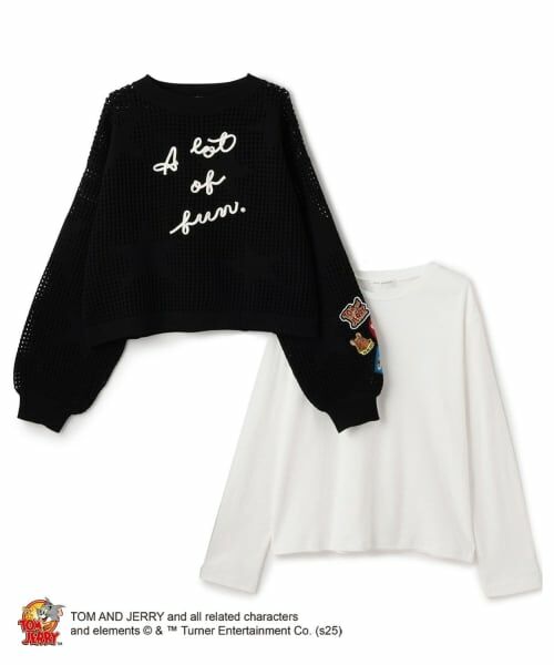 pom ponette junior / ポンポネット ジュニア スウェット | 【TOM AND JERRY】星型ワッペンPO×インナーセット | 詳細2