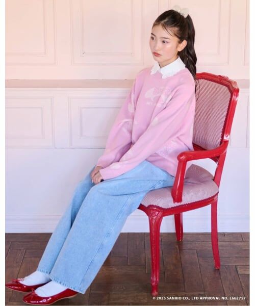 pom ponette junior / ポンポネット ジュニア ニット・セーター | 【130cmあり】【マイメロディ/クロミ】総柄ジャカードプルオーバー&レース襟セット | 詳細13