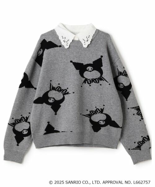 pom ponette junior / ポンポネット ジュニア ニット・セーター | 【130cmあり】【マイメロディ/クロミ】総柄ジャカードプルオーバー&レース襟セット | 詳細2