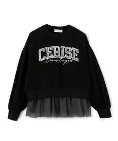 pom ponette junior / ポンポネット ジュニア Tシャツ | 【接触冷感】レースワッペンプル×チュールTシャツ