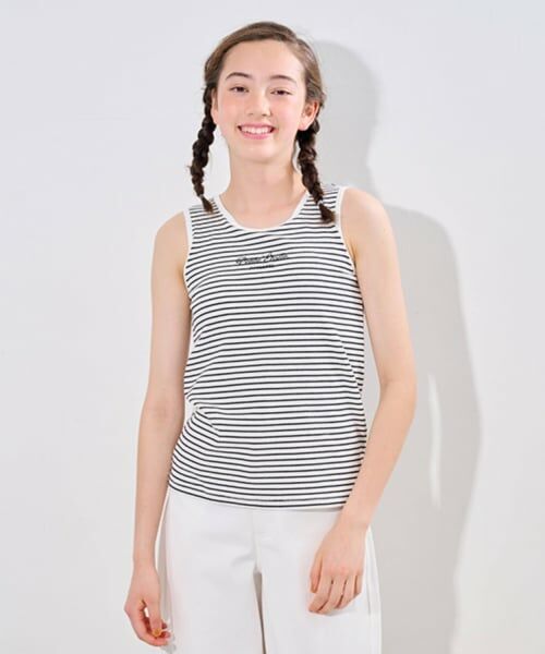 pom ponette junior / ポンポネット ジュニア キャミソール・チューブトップ | 【接触冷感】【抗菌】カップつきタンクトップ（白）