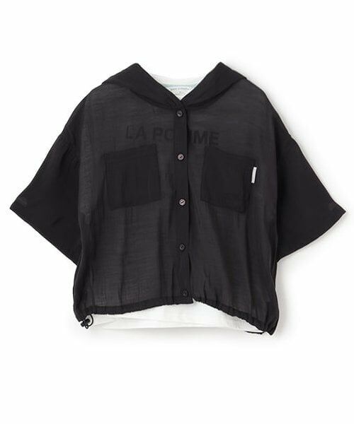 pom ponette junior / ポンポネット ジュニア パーカー | 【接触冷感】シアーシャツパーカセット(黒)