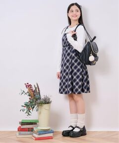 pom ponette junior / ポンポネット ジュニア ミニ丈・ひざ丈ワンピース | 【インナーセット】チェックキャミワンピース