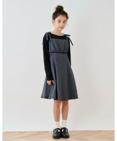pom ponette junior / ポンポネット ジュニア ミニ丈・ひざ丈ワンピース | 【インナーセット】チェックキャミワンピース