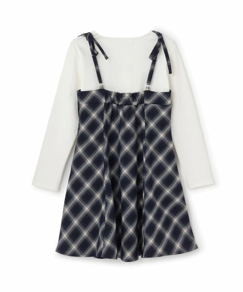 pom ponette junior / ポンポネット ジュニア ミニ丈・ひざ丈ワンピース | 【インナーセット】チェックキャミワンピース | 詳細1