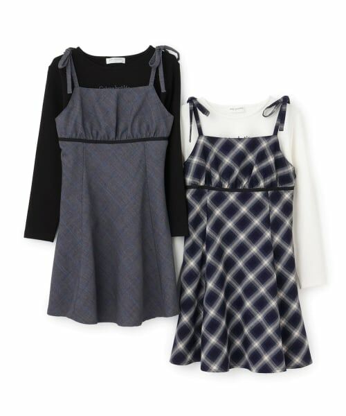 pom ponette junior / ポンポネット ジュニア ミニ丈・ひざ丈ワンピース | 【インナーセット】チェックキャミワンピース | 詳細14