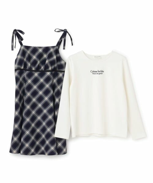 pom ponette junior / ポンポネット ジュニア ミニ丈・ひざ丈ワンピース | 【インナーセット】チェックキャミワンピース | 詳細2