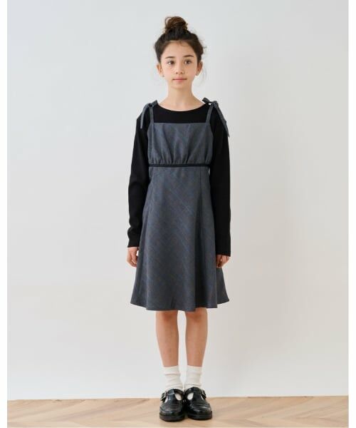 pom ponette junior / ポンポネット ジュニア ミニ丈・ひざ丈ワンピース | 【インナーセット】チェックキャミワンピース | 詳細20