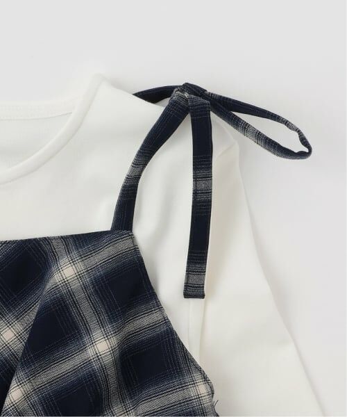 pom ponette junior / ポンポネット ジュニア ミニ丈・ひざ丈ワンピース | 【インナーセット】チェックキャミワンピース | 詳細4