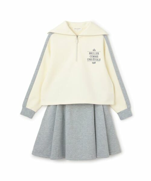 pom ponette junior / ポンポネット ジュニア スウェット | セーラーハーフジップ×スカートセットアップ | 詳細1