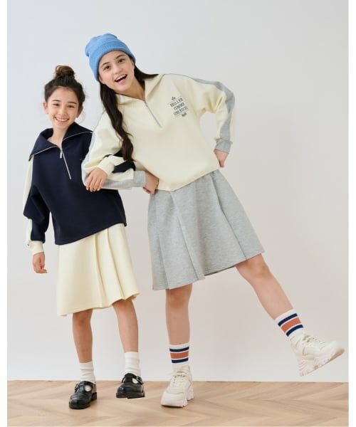 pom ponette junior / ポンポネット ジュニア スウェット | セーラーハーフジップ×スカートセットアップ | 詳細20
