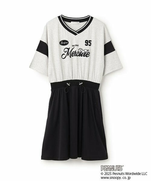 pom ponette junior / ポンポネット ジュニア ミニ丈・ひざ丈ワンピース | 【PEANUTS】【接触冷感】ドッキングカットワンピース(黒)