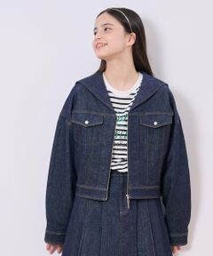 pom ponette junior / ポンポネット ジュニア ブルゾン | ラメデニムジャケット