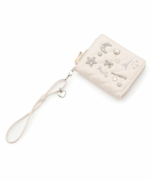 pom ponette junior / ポンポネット ジュニア 財布・コインケース・マネークリップ | ビジューミニウォレット（アイボリー）