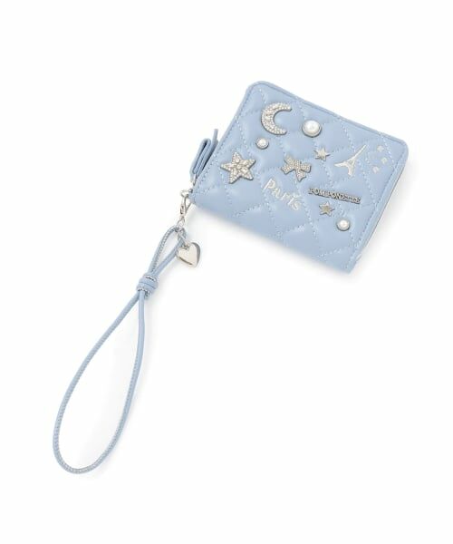 pom ponette junior / ポンポネット ジュニア 財布・コインケース・マネークリップ | ビジューミニウォレット（サックス）