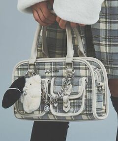 配色ボストンバッグ