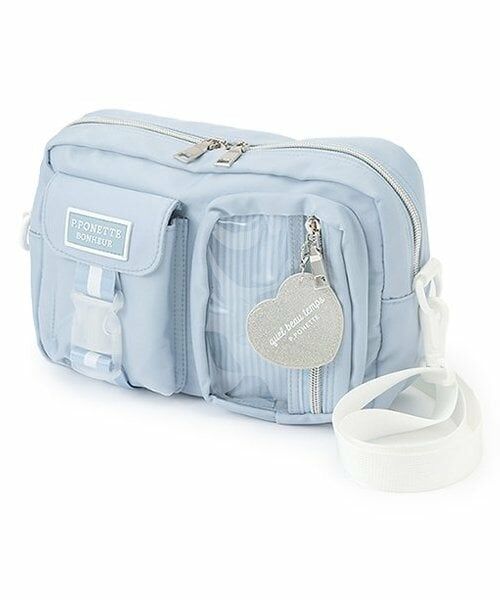 pom ponette junior / ポンポネット ジュニア ショルダーバッグ | チャームつきカジュアルショルダー（ライト ブルー）