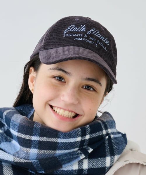 pom ponette junior / ポンポネット ジュニア キャップ | コーデュロイロゴ刺しゅうキャップ | 詳細26