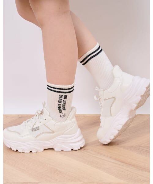 pom ponette junior / ポンポネット ジュニア スニーカー | 【軽量ソール】イージーダッドスニーカー（白）